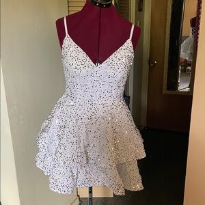 Elegant White Sequin Mini Dress. NWOT